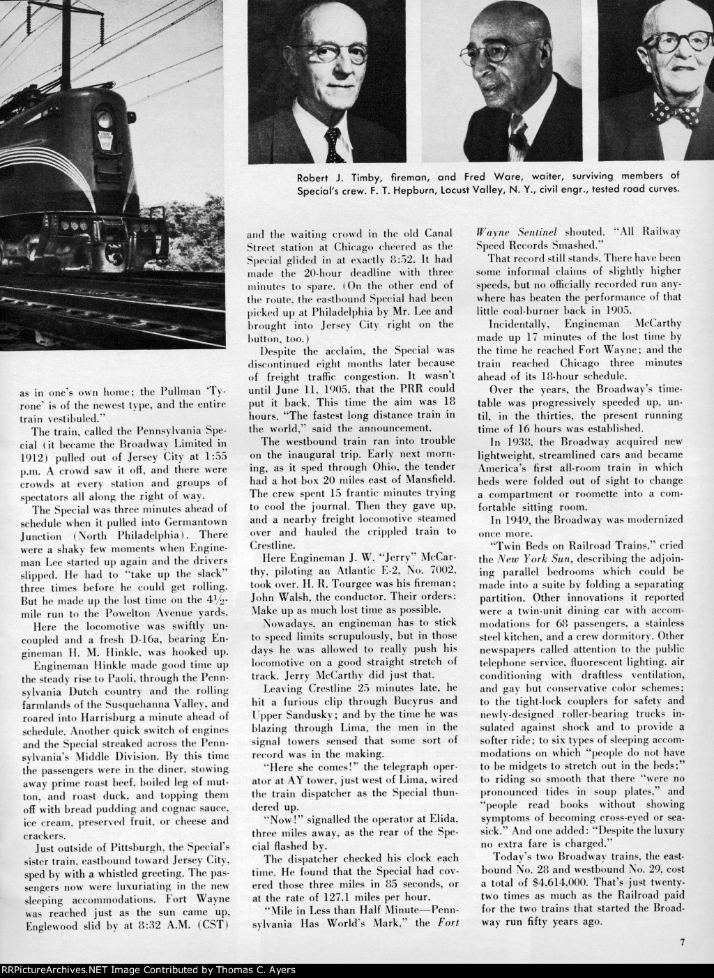 "Broadway Gets Its 50-Year Button," Page 7, 1952